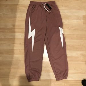 ⚡️New with tags lightning bolt joggers M/L pink⚡️